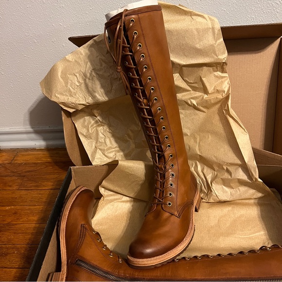 Frye Shoes - Frye Veronica Combat knee-high boot sz 10 NIB